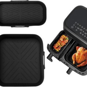 Silicone Air Fryer Liners for Philips Dual Basket Airfryer,NA350/NA550Black