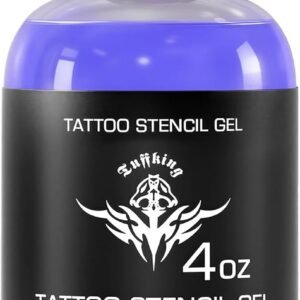 120ml Tattoo Stencil Transfer Gel Solution 4OZ Professional Tattoo Application Solution for Machine Stencils Paper, Stencil Stuff for Beginners Artists Tattoo Supplies (Blue)