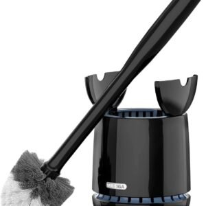 MR.SIGA Toilet Bowl Brush and Holder, Sturdy Long Handle, Black, 1 Pack