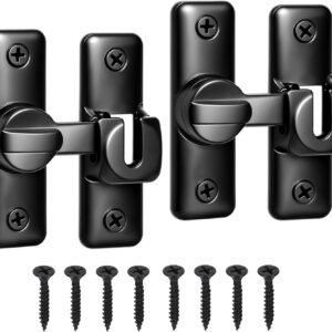 Barn Door Lock 2 Pack, 90/180° Adjustable Sliding Door Latch