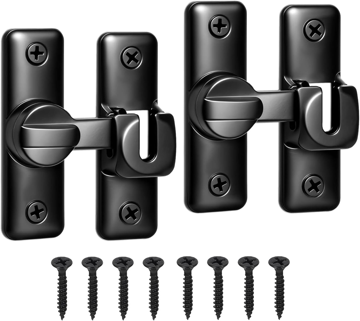 Barn Door Lock 2 Pack, 90/180° Adjustable Sliding Door Latch