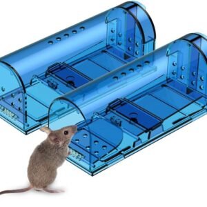 2-Pack Humane Mouse Traps | Catch and Release Mouse Traps That Work | Mice Trap No Kill for mice/Rodent Pet Safe (Dog/Cat) Best Indoor/Outdoor Mousetrap Catcher Non Killer Small Mole Capture Cage