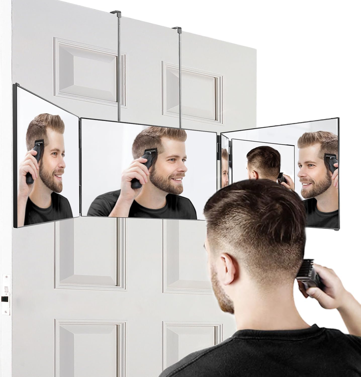 XIGETRAIL 3 Way Mirror,Barber Mirror for Self Hair Cutting and Brading Hair
