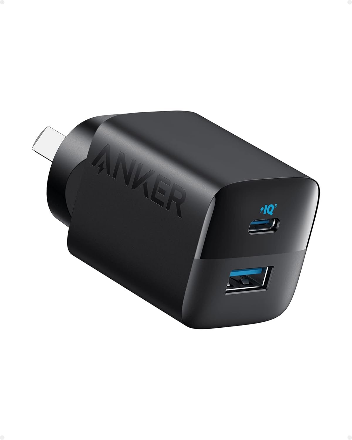 Anker USB C Charger Block, 33W 2 Port Compact Charger with Foldable Plug for iPhone 17/16 Series, Galaxy, and More (Cable Not Included, Black)