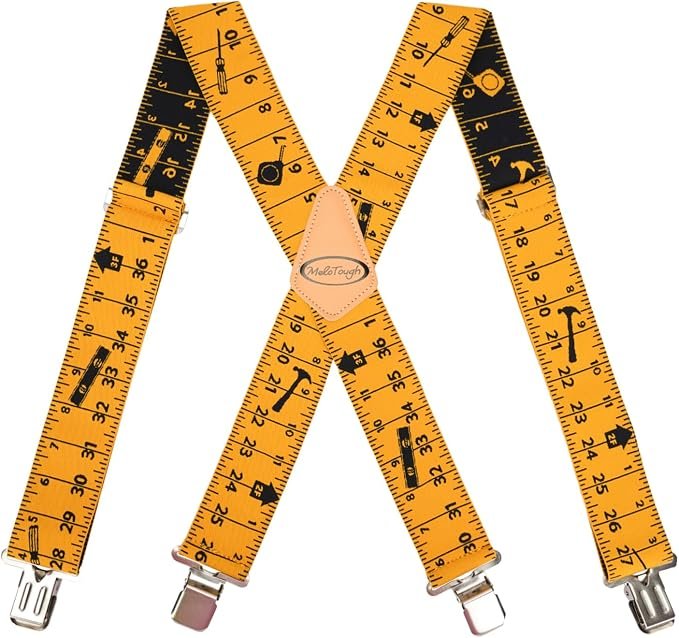 MELOTOUGH Men's Braces Elastic 2 inch Wide Heavy Duty Work Suspenders, Large
