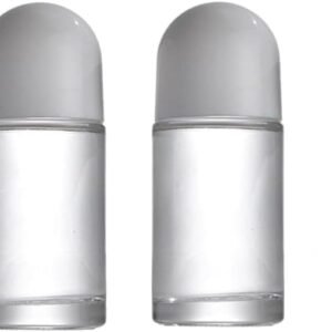 2Pcs White 50ML Glass Empty Roller Bottles with Roller Ball, Deodorant Roll On Containers Leak Proof Massage Ball Bottles with Cap for Essential Oil Perfume Cosmetics Empty Containers