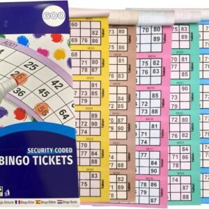 Bingo Books - 600 Game Tickets | Stationary Fun 6 Game | 1 Book Assorted Colors