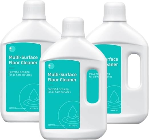 3 Pack Multi-Surface Floor Cleaner Solution, 1000ML Each, Compatible with Dreame series X50 Ultra/X40 Ultra/L40 Ultra/L10s Ultra/L20 Ultra/L30 Ultra/D10 Plus Robot Vacuum Floor Cleaner Liquid Refill