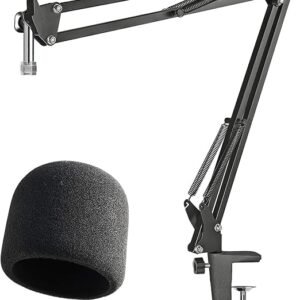 Microphone Stand Compatible with Blue Yeti Boom Arm Stand and Mic Windscreen Pop Filter for Blue Yeti Pro by YOUSHARES