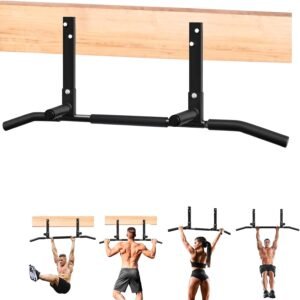 Joist Mount Pull Up Bar, Heavy Duty Chin Up Ceiling Mount for Home Gym Beam Rafter, Black 107Cm Wide Bar