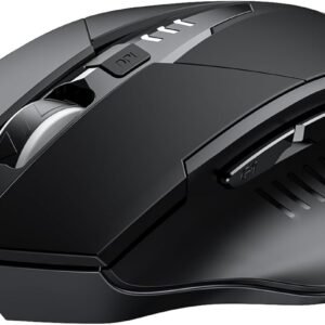 INPHIC Wireless Mouse, [Upgraded: Battery Level Visible] Large Ergonomic Rechargeable 2.4G Optical PC Laptop Cordless Mice with USB Nano Receiver, Computer Accessories, Black
