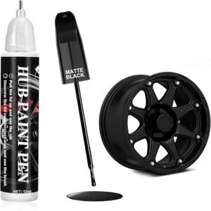Matte Black Hub Touch Up Pen, Scratch Repair Spray Paint, Universal Color