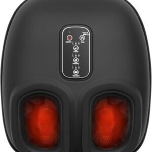 Cotsoco Foot Massager 3 Heat Levels & 3 Massage Modes, Shiatsu Deep Kneading Foot Massager with Air Compression, Blood Circulation & Pain Relief, Home Office Relaxation Gifts for Women Men Black