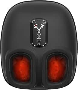 Cotsoco Foot Massager 3 Heat Levels & 3 Massage Modes, Shiatsu Deep Kneading Foot Massager with Air Compression, Blood Circulation & Pain Relief, Home Office Relaxation Gifts for Women Men Black