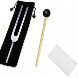 432Hz Aluminum Alloy Tuning Fork Instrument with Percussion Hammer Chakra Hammer Ball Diagnostic Ear Tuning Fork for Healing Sound Therapy