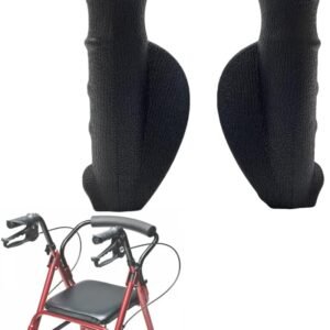 Rollator Hand Grip for Rolling Walker Replacement Elderly & Disabled Patient Handgrips Accessories, 7/8", 2 Pcs (Black-A)