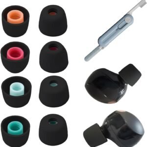 4 Pair Replacement Ear Tips for Sony WF-1000XM5 Earphones Silicone Earbuds Buds Set with 5 in 1 Cleaning Kit Comfortable Secure Fit (Black)
