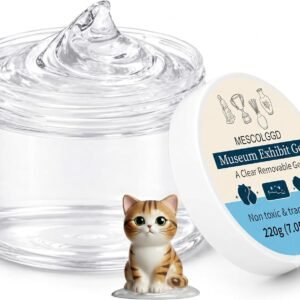 7.05 Oz Clear Exhibit Gel for Museum, Removable Museum Putty Wax for Protecting Vase and Collections from Falling&Vibration, Reusable & No Residue, Suitable for Glass, Ceramic and Action Figures