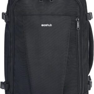 ECOHUB Easyjet Cabin Bag Underseat Backpack Travel Rucksack 13 Pocket Hand Luggage Waterproof Recycled Carry On Bag for Women & Men