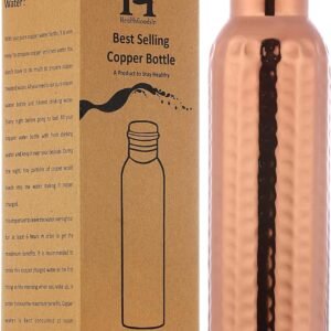 Copper Water Bottle Hammered 1 Litre for Ayurvedic Health Benefits | Leak Proof and Joint Free Copper Bottle