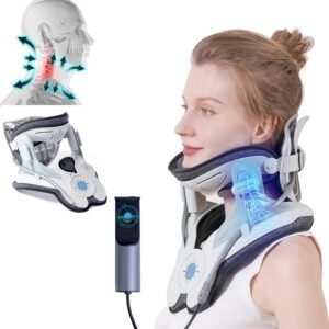 Cervical Neck Traction Devices Cervical Neck Stretcher Adjustable Air Pump Inflatable Cerviflex Electric Device for Neck Pain & Shoulder Relief For Home Use
