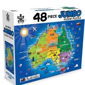 Puzzle Master 'Aussie Map' - 48 Piece Jumbo Floor Puzzle - Jigsaw Puzzles for Kids Ages 3-5 - 92x62cm
