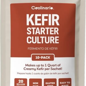 Coolinario Kefir Starter (10-Pack, 1.5g Sachets) Live Probiotic Cultures
