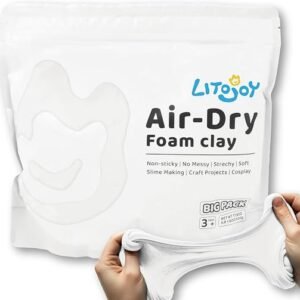 White Air Dry Foam Clay 500g, Soft Lightweight Modelling Clay Soft, lightweight and easy to shape for artists, cosplayers, slime makers, flower mirrors, crafts and home décor.