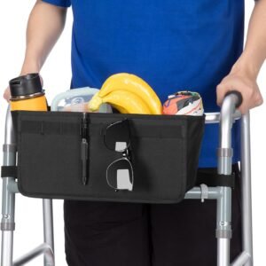 JOYTUTUS Walker Basket for Rollator Walkers, Storage Bag for Seniors, Can be Installed Inside or Outside