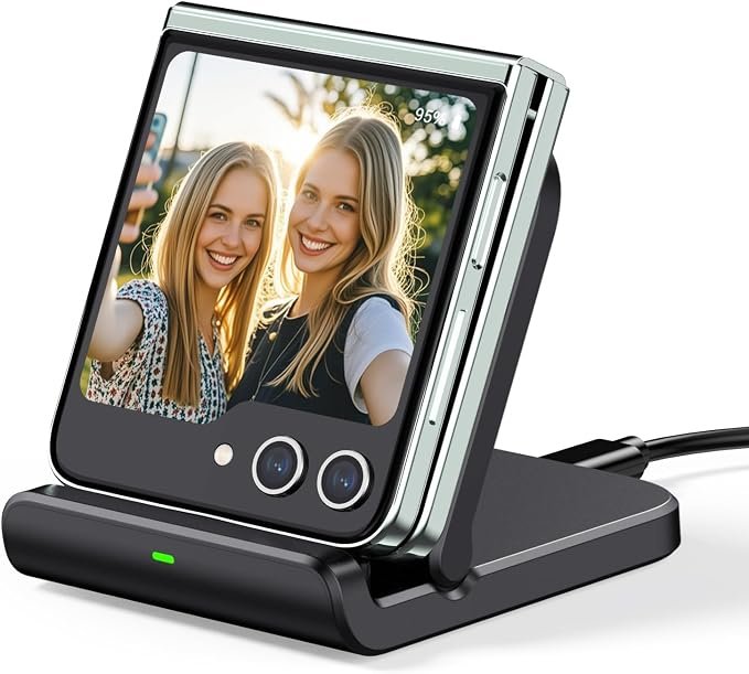SwanScout Wireless Charger for Samsung Galaxy Z Flip 8/7/7 FE/6/5/4/3 Foldable Phone Charger Stand for Moto Razr 70 Ultra/70 Plus/70//60/50 and Samsung Z Flip Phones, SwanScout 501S
