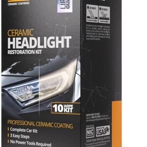 CERAKOTE® Ceramic Headlight Restoration Kit – Guaranteed To Last As Long As You Own Your Vehicle – Brings Headlights Back to Like New Condition - No Power Tools Required - 10 Wipe Kit