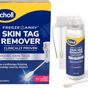 Dr. Scholl Freeze Away Skin Tag Remover – Cryogenic Skin Tag Removal Solution for In-Home Application – Fast Targeted Treatment and Easy Precision Applicator – 12 Treatments
