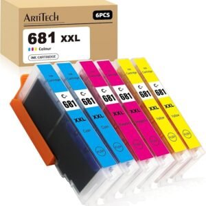 680xxl 681xxl Ink Cartridge Compatible for Canon PGI-680 XXL CLI-681 XXL Ink Replacement for Canon PIXMA TR7560 TR8560 TR8660 TR8660a TS6160 TS6260 TS8160 TS8260 TS9160 TS9560 TS706 (2C2M2Y)
