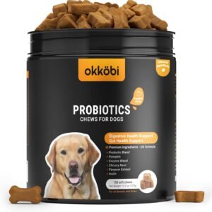Probiotics for Dogs Chews 150PCs - Digestive, Gut Health & Diarrhea Support - Chews for Dogs - US Formula with Probiotics, Enzymes & Natural Ingredients - Pumpkin