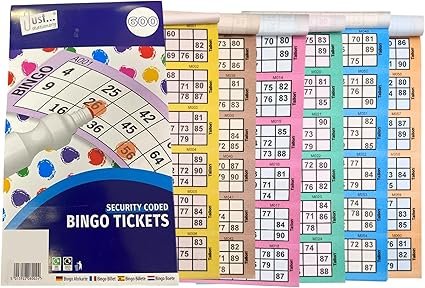 Bingo Books - 600 Game Tickets | Stationary Fun 6 Game | 1 Book Assorted Colors