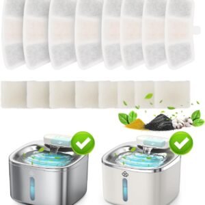 oneisall 8pcs Replacement Filters for PW04 3.5L Wireless Cat Water Fountain （for Fountain in Model PW04