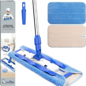 MR.SIGA Professional Microfibre Mop, Stainless Steel Handle