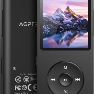 AGPTEK 8GB MP3 Player, A02 70 Hours Playback Lossless Sound Music Player (Supports up to 128GB), Black