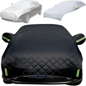 Black Hail Protector Car Cover – 5-Layer Car Cover for Hail Protection, Waterproof All-Weather Protection – Snowproof, Windproof, UV Fits Hatchback, Sedan & SUV