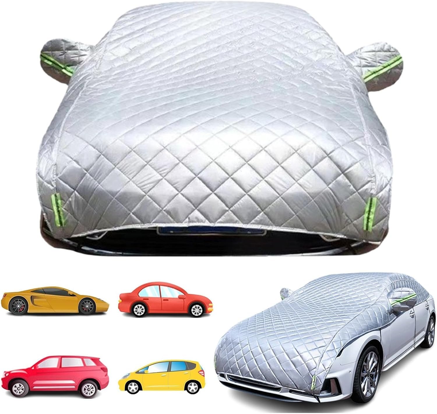 Hail Protector Car Cover – 5-Layer Car Cover for Hail Protection, Waterproof All-Weather Protection – Snowproof, Windproof, UV Fits Hatchback, Sedan & SUV