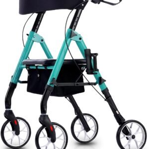 Altus Classic Rollator Walker with Seat, Folding Mobility Aid for Seniors, Deep Teal