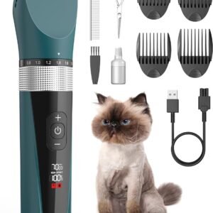 oneisall Cat Clippers for Matted Hair, 5-Speed Quiet Cat Grooming kit