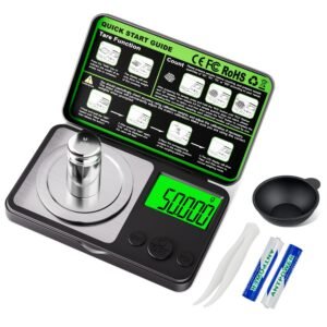 Mcbazel Digital Milligram Scale 50g/0.001g Precision Pocket Scale & Digital Kitchen Scale,7 Units, Tare & Calibration,Jewelry Gold Gram Scale,Backlit LCD,Cal Weight Included