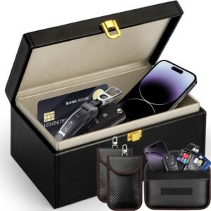Faraday Box with 3Pack Faraday Pouches,Large Faraday Box Key Safe Protector