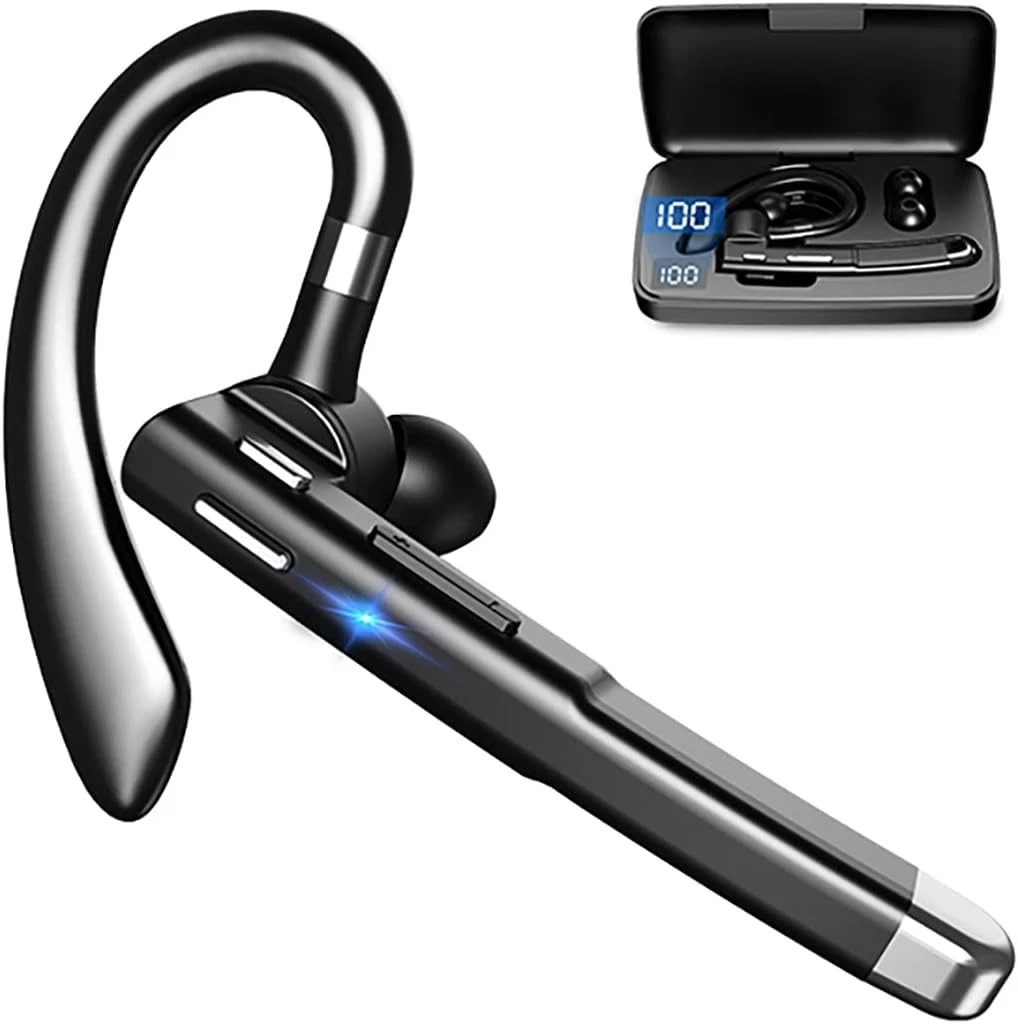 Bluetooth Earpiece for Cell Phones, Bluetooth Headset V5.1 with Mic Noise Cancelling, Waterproof Hands-Free Earphones Wireless Headphone, for Business/Office/Driving Compatible with Android/iPhone