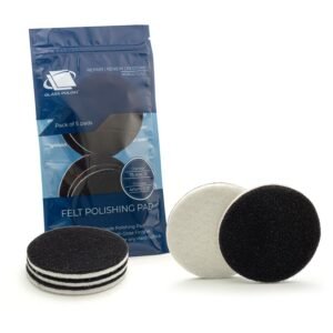 Glass Polish 11007 GP-PRO Felt Polishing Pads for Polishing Glass, Plastic, Metal, Marble - Ø 75mm - Pack of 5 Pads