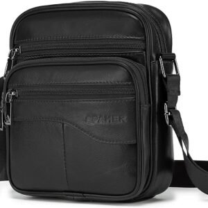 SPAHER Man Bag Small Shoulder Bag for Men Crossbody Leather Bags for Men Leather Handbag Shoulder Bag Business Messenger Backpack Crossbody Casual Sling Travelling Bag Mens Gift