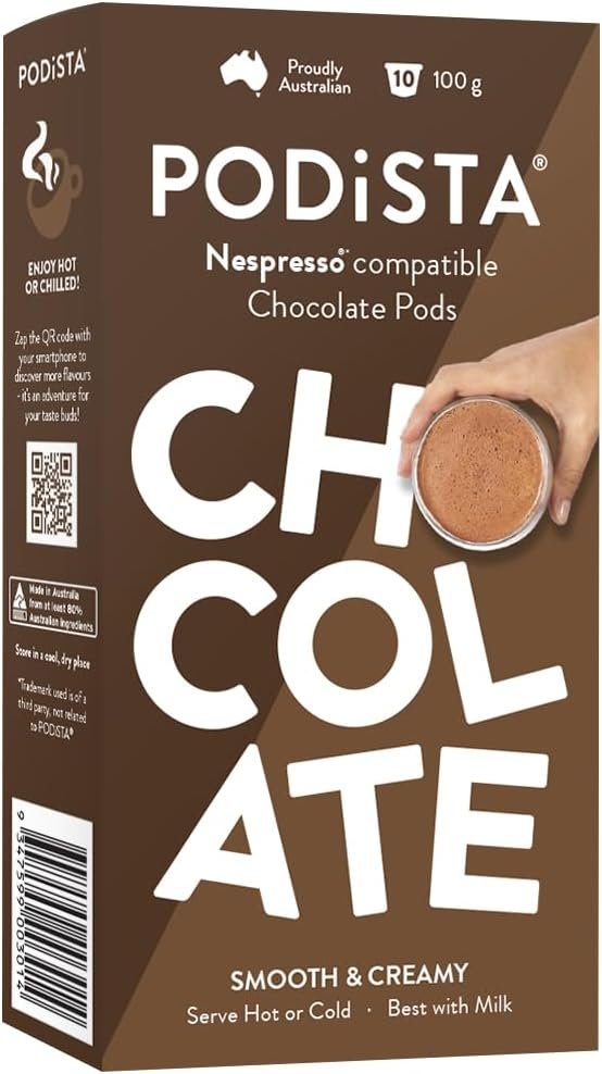 Nespresso Compatible Hot Chocolate Smooth & Creamy Pod Australian Packed - 60 Pods (6x10 Pods Pack)
