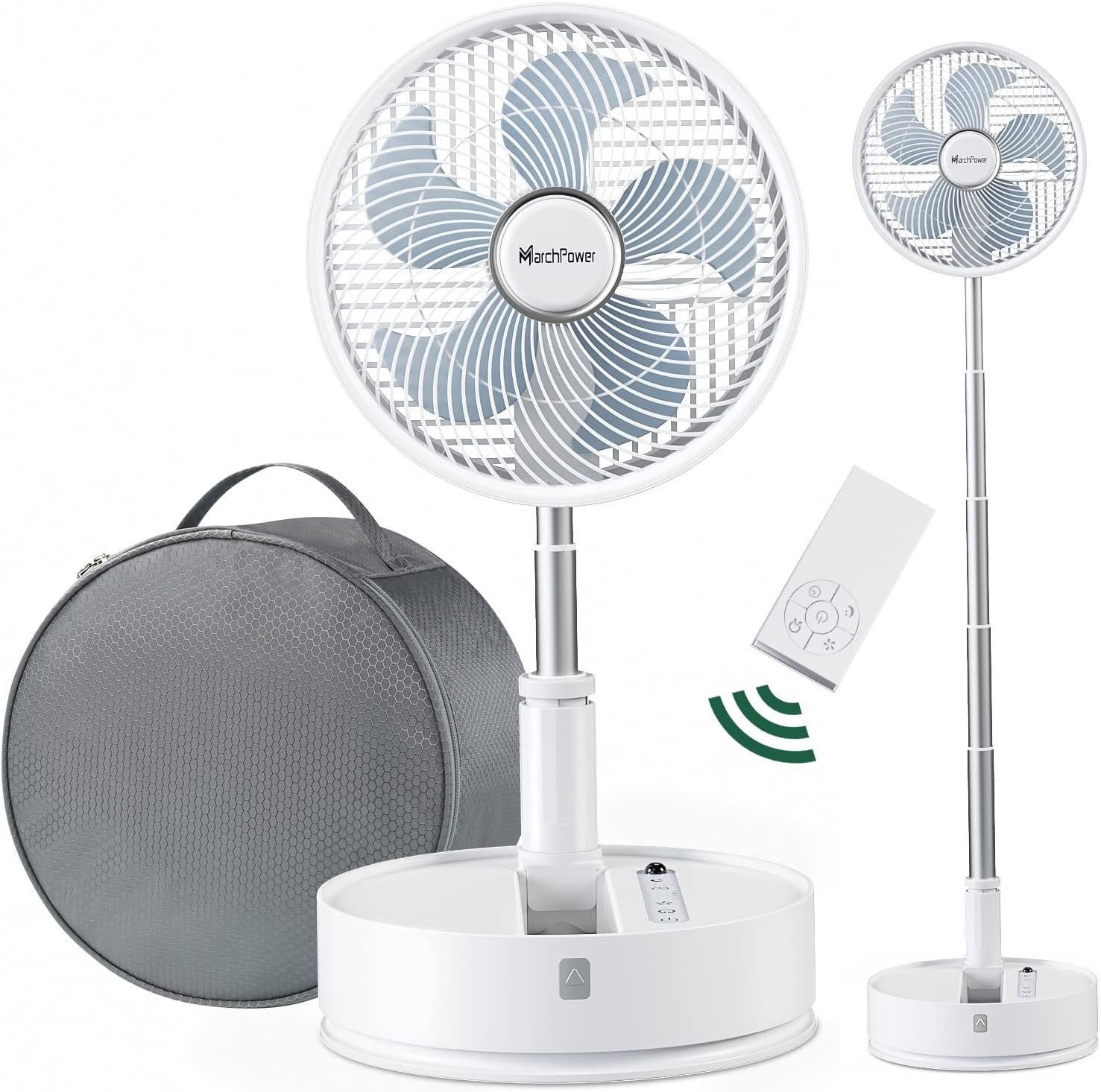 Marchpower Portable Standing Fan with Remote, 2-in-1 Oscillating Fan