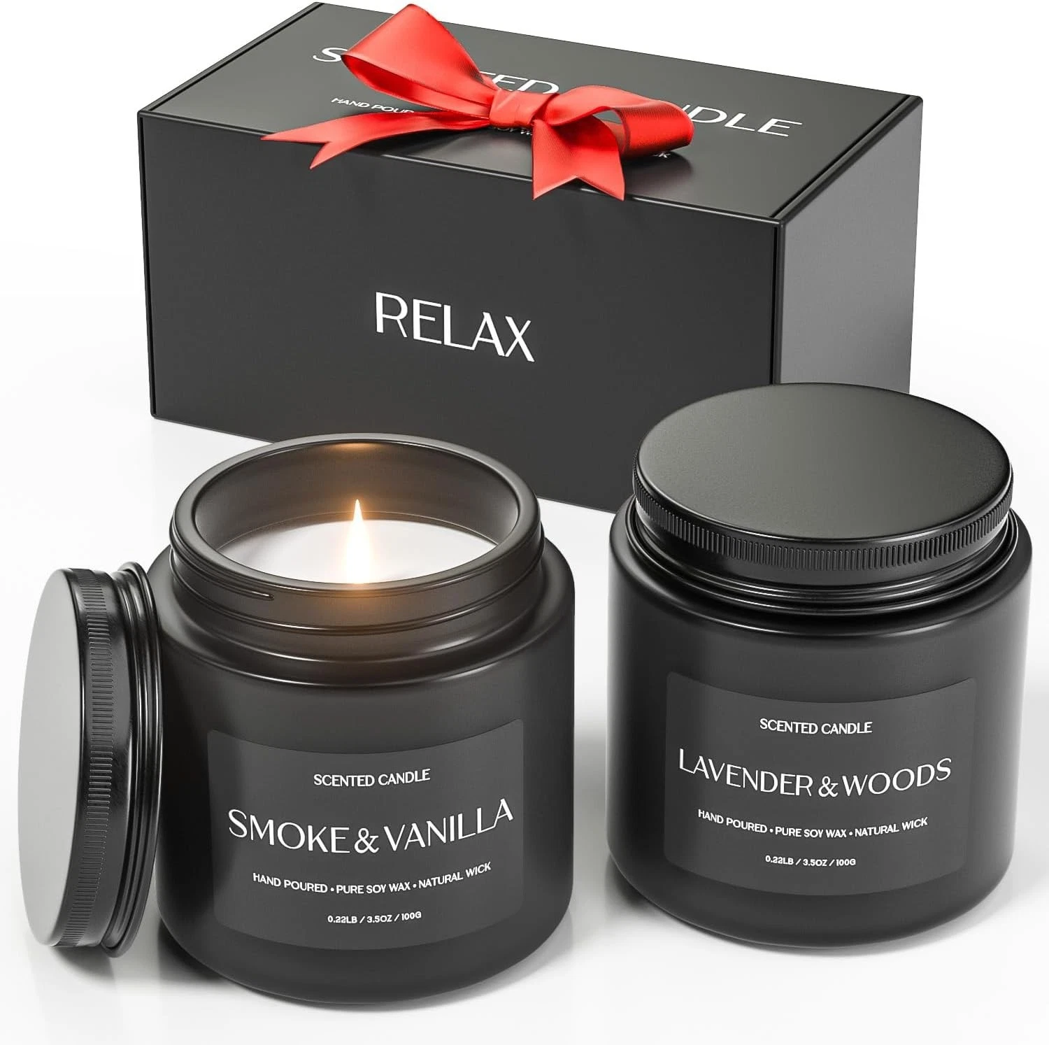 Scented Candles Gift Set, Sleep Candles for Home Scented, 2 Pack Soy Candle for Relaxing, Sleep, Stress Relief & Home Decor (200g)
